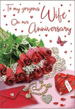 This anniversary card image unfolds like a quiet celebration set near the open green of Blackheath, filled with thoughtful, romantic detail. At the centre lies a close grouping of velvety red roses, their petals curling outward in soft, layered spirals that suggest depth and fullness, as if freshly arranged for same-day delivery to a nearby Blackheath address. Surrounding the roses, slender, glossy leaves fan out in gentle arcs, framing the blooms with a cool, verdant contrast that enhances their rich crimson tones. Beside the floral focus rests a creamy envelope, the smooth paper catching delicate highlights as though placed under a nearby window, hinting at a personal, handwritten message ready to be opened. A heart-shaped box in vibrant red, its surface gleaming softly, sits near a piece of fine jewellery, perhaps a necklace or pendant cherished over years of shared anniversaries. Scattered hearts and tiny, jewel-like decorations cascade across the background, evoking the feeling of confetti or starlight sprinkled over the scene. A gracefully drawn butterfly motif seems to drift between these details and the flowing script of the card's message, adding movement and a touch of magic. Gentle, diffused lighting wraps around every element, smoothing shadows and deepening colours, giving the composition a warm, inviting glow. The overall impression is of a carefully composed Blackheath anniversary moment - intimate, romantic, and nostalgic - capturing in one image the blend of flowers, gifts, and words that speak of love that has only grown stronger over time.